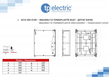Preview: Installationsgehäuse IP67 (300x360x110mm) - mit Transparentdeckel